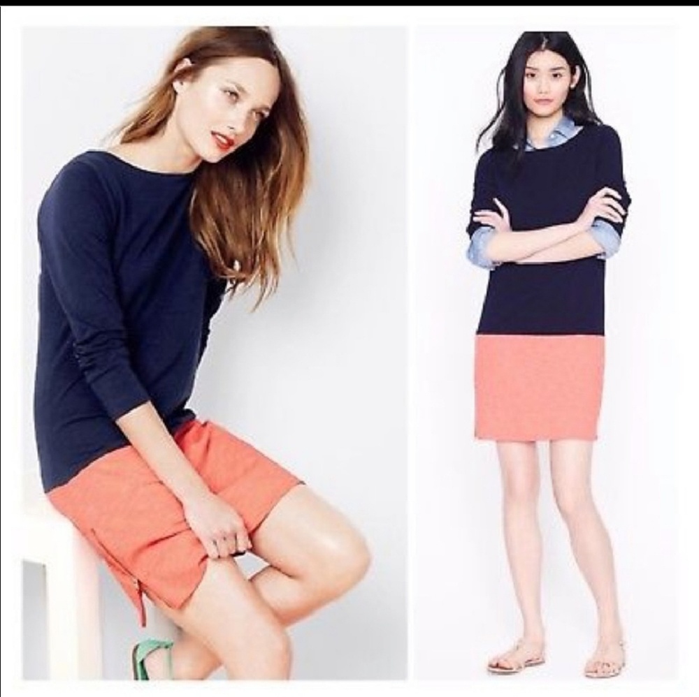 J Crew Maritime color block cotton dress XS